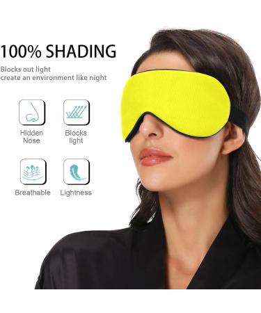 Adjustable Light Blocking Eye Mask for Men and Women - Ideal for Travel, Yoga, Meditation, and Deep Sleep - Breathable and Comfortable - Pure Yellow - Buy Online on SooperMarket.com