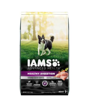 IAMS Advanced Health Dog Food Dry Healthy Digestion Adult Chicken & Whole Grain Recipe 12.2kg (27LB) Bag 12.2 kg (Pack of 1) Dog Food