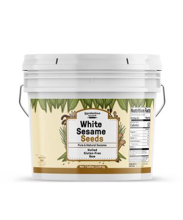 White Sesame Seeds by Unpretentious Baker, 1 Gallon, Hulled, Natural, Mild Nutty Flavor