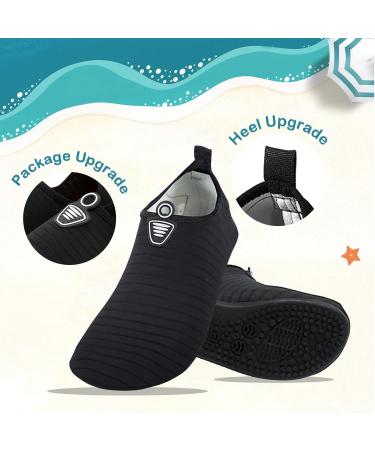 Pthtechus Children Aqua Shoes - Boys & Girls Quick-Dry Beach Swimming Shoes Non-Slip Water Shoes for Indoor Surfing & Boating - Size 28/29 EU Black - Buy Online on SooperMarket.com