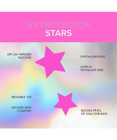 Sun Patch Reusable Star Sunblock Patches - UPF 50 Silicone Face Stickers for UV Protection - 1 Pack/10 Stars (Pink) - Buy Online on SooperMarket.com