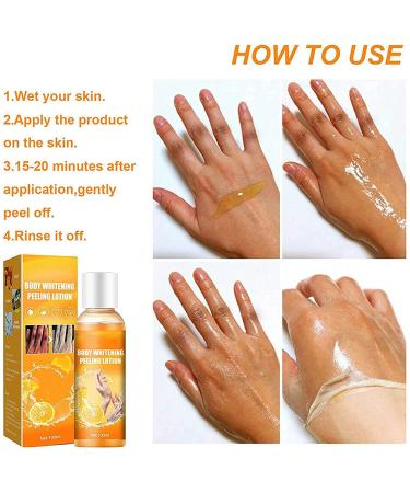Body Whitening Cream & Peeling Lotion - Orange Peel Skin Lightening Exfoliating & Pore Tightening for Dark Skin (2PCs) - Buy Online on SooperMarket.com