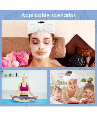 Soft Flannel Spa Headband for Women - Bowknot Hair Band for Makeup, Face Wash, Shower - White Headband - Buy Online on SooperMarket.com
