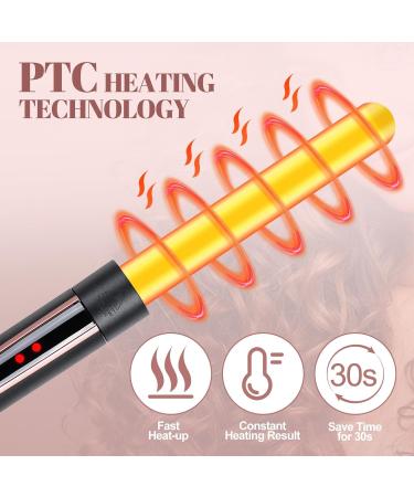 5-in-1 Curling Iron Set - Dual Voltage Interchangeable Curling Wand with 3 Barrel Crimper & 4 Curling Irons - LED Temp Control for All Hair Types - Includes Glove & Clips - Buy Online on SooperMarket.com