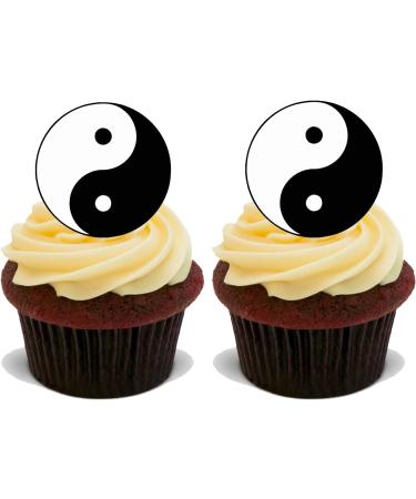30x YIN YANG 4cm Premium Edible Stand Up Rice Wafer Cake Toppers D1 DECORATIONS - Buy Online on SooperMarket.com