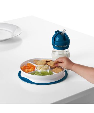 OXO Tot Stick & Stay Suction Divided Plate | Navy Blue | Best Child-Friendly Dinnerware for Easy Mealtime - Buy Online on SooperMarket.com