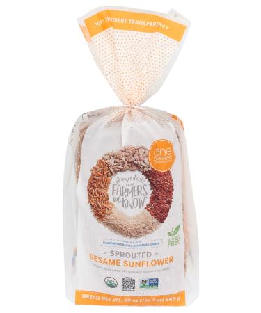 ONE DEGREE ORGANIC FOODS Organic Sunflower Sesame Bread, 20 OZ Sunflower Sesame 1.25 Pound (Pack of 1)