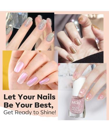 EONFAVE Glitter Nail Polish Sets - 6 Colours Pearlescent Glitter Nail Varnish Set - Shinny Peel Off Nail Polish Gifts for Women Nail Art DIY Home - No Need Cured Glitter Pearl Set - Buy Online on SooperMarket.com