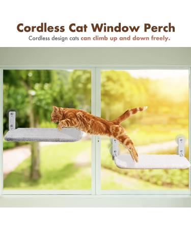 Durable Cat Window Perch Hammock Seat - Reversible Mat, Foldable Bed for Indoor Cats - All-Season Sunbathing Spot - Holds Up to 40 lbs - Beige - Buy Online on SooperMarket.com