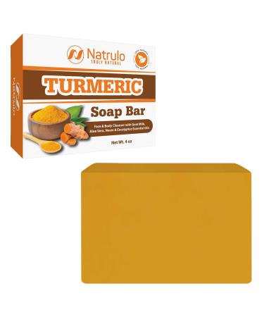 Turmeric Soap Bar for Face & Body - All Natural Turmeric Skin Soap - Turmeric Face Soap Reduces Acne, Fades Scars & Cleanses Skin - 4 Oz Turmeric Bar Soap for All Skin Types Made in USA