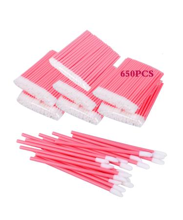 650PCS Disposable Lip Brushes Lip Gloss Applicators Make Up Brush Lipstick Lip Gloss Wands Makeup Applicators Brushes Applicator Tool Makeup Beauty Tool Kits Disposable Lip Brushes Tool Kits Pink