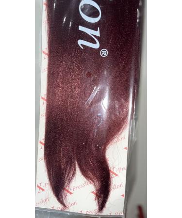 60 INCH XPRESSION LAGOS BRAID PRE-PULLED/PRES-STRETCHED Hair Extension 60 2 In A Pack (Pure Colour 39 Burgundy Red) Heat Resistant Tangle Free Brushable Burdundy Red 39 60 inches - Buy Online on SooperMarket.com