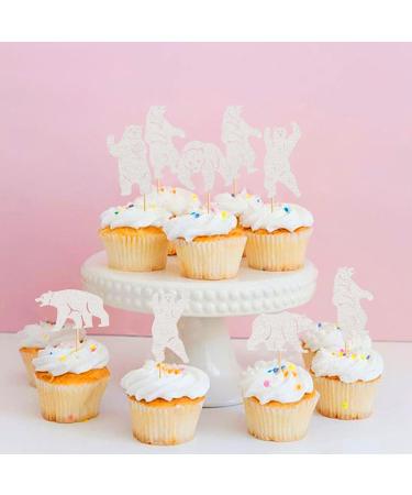 Cyodoos 24Pcs Polar Bear Cupcake Toppers for Birthday Wedding Party Baby Shower Sea Bear Cupcake Picks Winter Party Themed Party Decoration Supplies white White 2 - Buy Online on SooperMarket.com