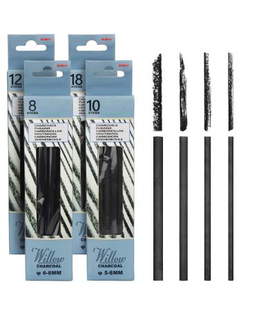 MyLifeUNIT Vine Charcoal Sticks 4 Pack Willow Charcoal Pencils for Artists Drawing (48 PCS)