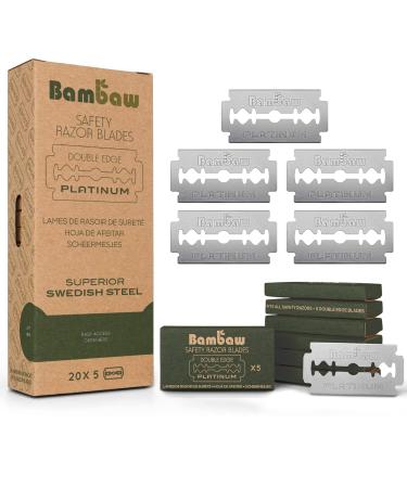 Safety Razor Blades | Swedish Steel Replacement Razor Blades | 100 Pack - 18 to 24 months supply | Bambaw