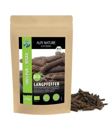 Organic long pepper (250g 8.8oz) stick pepper from certified organic farming laboratory-tested long pepper 100% pure and natural 250 GR (8.8oz)