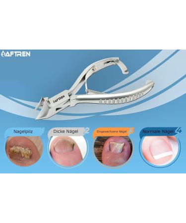 AFTREN 14cm Thick Ingrown Toenail Nippers Professional Nail Clippers Nail Clippers J2 Stainless Steel Pedicure Tools (Silver 5.5 Inch) Silver 5.5 Inch - Buy Online on SooperMarket.com