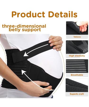 Pregnancy Support Belt Black - Maternity Belt for Birth Preparation & Back Pelvic Relief - Buy Online on SooperMarket.com