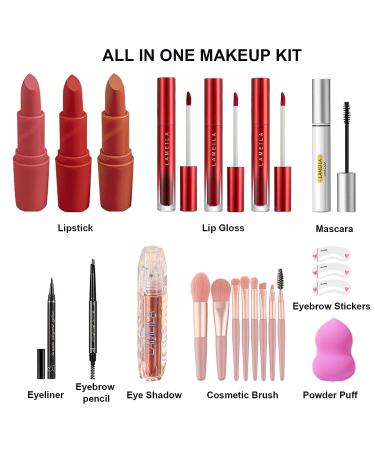 UNIFULL 132 Color All-In-One Professional Makeup Kit for Women - Full Set with Eyeshadow, Lipstick, Concealer, Lip Gloss, Eyeliner, Mascara, Makeup Brushes - Perfect Gift for Women & Girls (006N2-Silver) - Buy Online on SooperMarket.com