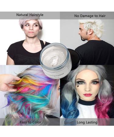 White Hair Color Wax 4.23 oz - Temporary Hairstyle Cream for Party, Cosplay, Halloween - Natural & Easy to Apply for Daily Use, Date or Clubbing! - Buy Online on SooperMarket.com
