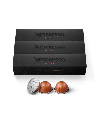 Nespresso Capsules VertuoLine Hazelino / Hazelino Muffin Medium Roast Coffee 30 Count Coffee Pods Brews 7.8oz