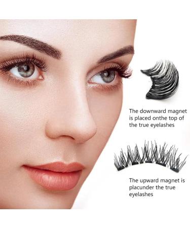 Magnetic False Eyelashes Reusable Magnetic Lashes Kit-Magnetic Lashes With Applicator Soft Magnets False Eyelashes Easy To Wear No Glue & No Makeup Remover Natural Look 3D Effect (EB01) - Buy Online on SooperMarket.com