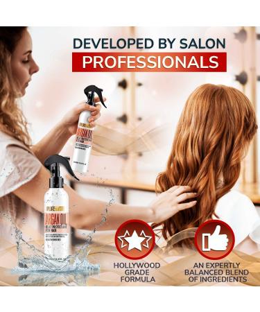 Moroccan Argan Oil Heat Protectant Spray with Keratin - Deep Conditioner for Dry Damaged Hair - Styling and Treatment Protection - Pure Nature Lux Spa - Buy Online on SooperMarket.com