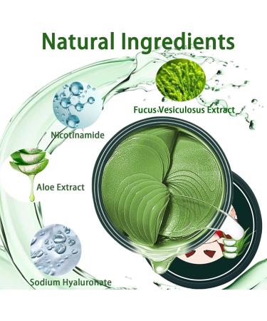 60Pcs Natural Aloe Vera Under Eye Patches - Hydrating Anti-Aging Eye Masks for Puffy Eyes & Dark Circles - Anti-Wrinkle Gel Pads for All Skin Types - Buy Online on SooperMarket.com