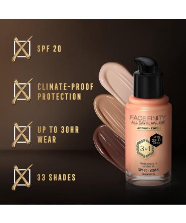 Max Factor Facefinity 3-in-1 All Day Liquid Foundation SPF 20 - 80 Bronze 30ml - Buy Online on SooperMarket.com
