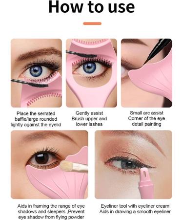 Eyelinear Stencil Eyelash Tool Mascara Shield Applicator Soft Silicone Upper Lower Comb Eyelashes Guide for Lashes Natural Look Make Up Anti-Smudging Detachable and Portable - Buy Online on SooperMarket.com