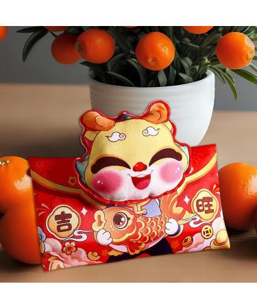 JAYIOLA Hong Bao Red Packet Gift Packages Hongbao Chinese Lunar New Year Red Envelopes for Spring Festival Graduation DragonHead 18.5x14cm - Buy Online on SooperMarket.com