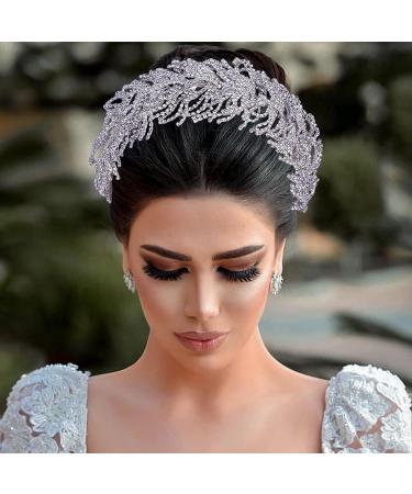 HAIPEI Rhinestone Wedding Headpiece for Bride & Bridesmaids - Silver Hair Accessories - Buy Online on SooperMarket.com