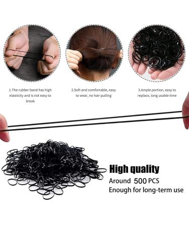 Ilamourcar 500Pcs Mini Elastic Hair Ties - Black Rubber Bands for Women Girls & Kids - Perfect for Wedding Hairstyles & Everyday Use - Buy Online on SooperMarket.com