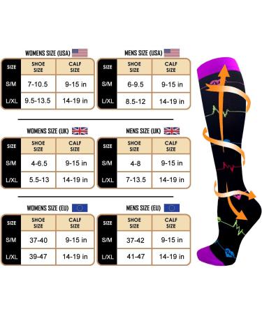 Buy Actinput 4 Pairs Compression Stockings for Men & Women - Colorful Support Socks for Sports Travel Cycling & More (Black S-M) - Buy Online on SooperMarket.com