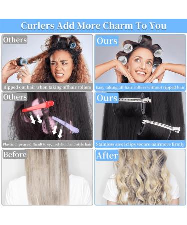 Mabufun 46 PCS Hair Rollers With Clips For Long Hair Curlers Velcro Rollers Jumbo Hair Rollers Self Grip Hair Roller Set 22 Stainless Steel Clips And A Storage Bag - Buy Online on SooperMarket.com