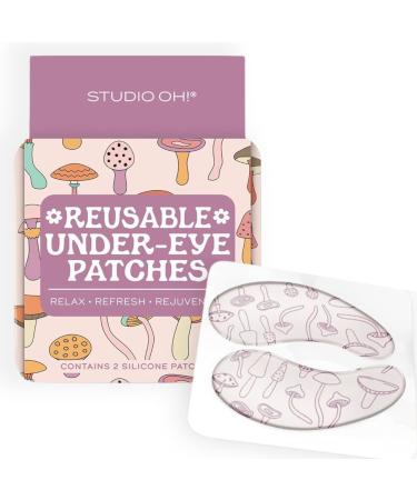Studio Oh! Reusable Under-Eye Patches Puffy Eyes Treatment and Under Eye Masks Skincare 100% Silicone Eye Patches Pairs with Favorite Serums or Creams Mushroom Melody