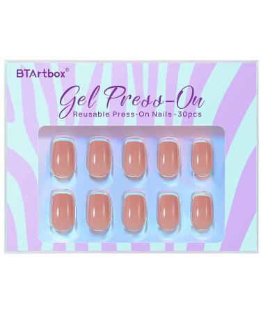 Buy Bartbox Square Press on Nails - Short Sheer Brown 30 Pieces - Artificial Nail Set for Women & Girls - Easy Stick-On Square Fake Nails - Buy Online on SooperMarket.com