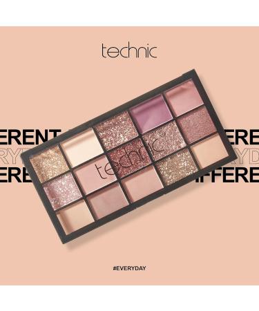 Technic Invite Only Eyeshadow Palette - 15 Blendable Shades | Highly Pigmented Glitters, Shimmers & Mattes | Pinks, Berries, Neutrals | 22.5g - Buy Online on SooperMarket.com