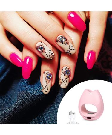 Mini Pink USB UV LED Nail Dryer 16W Portable Rose Shape Gel Nail Lamp | Button Model for Gel Nails Polish Manicure | Nail Art Tools Accessories - Buy Online on SooperMarket.com
