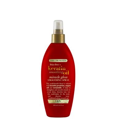 OGX Frizz-Free + Keratin Smoothing Oil Miracle Gloss Spray 5 in 1 De-frizz & Shiny Hair Argan Oil