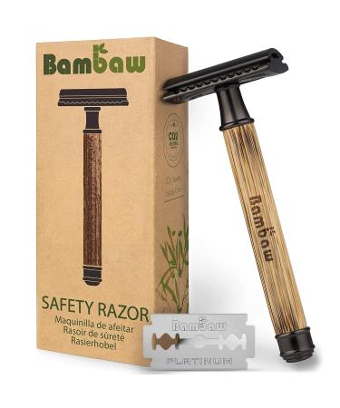 Razor plane ladies and gentlemen |Safety Razor with bamboo grip |Wet razor women and men |Razor plane |Insert razors |Zero waste productsEco razor ladies and gentlemen |Bambaw slim dark