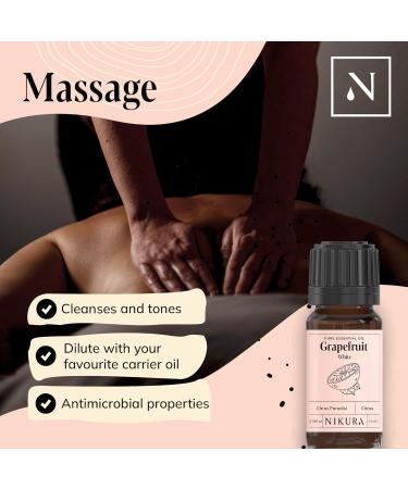 Nikura Grapefruit (White) Essential Oil 10ml - 100% Pure Natural Oil for Aromatherapy | Boost Mood & Focus | Vegan & UK Made - Buy Online on SooperMarket.com