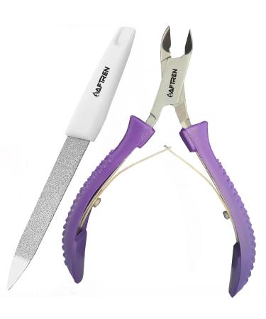 Professional 1/2 Jaw Cuticle Cutter Cuticle Nipper Stainless Steel Manicure Feet Hands Ingrown Toenail Cuticles Cuticle Scissors (Shining Purpul)
