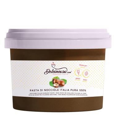 Dolcincasa-Com roasted hazelnuspasses 100% pure string-capable cream for ice cream coffee and various uses in confectionery decorations fillings gluten-free without thickener 500 grams