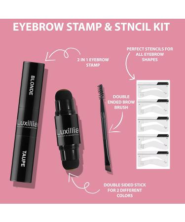 Luxillia Eyebrow Stamp Stencil Kit: Dual-Color, Waterproof, Sweatproof - Blonde + Taupe - Buy Online on SooperMarket.com