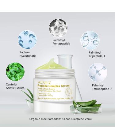 Peptide Complex Cream for Anti-Wrinkle & Firming | Natural Hydrating Moisturizer with Collagen Boost | Face & Neck Cream with Hyaluronic Acid & Aloe Vera - All Skin Types - Buy Online on SooperMarket.com