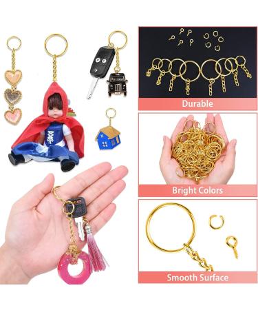 Shynek 360PCS Gold Keychain Rings with Jump Rings and Screw Eye Pins - Perfect for Resin Crafts and Jewelry Making - Buy Online on SooperMarket.com