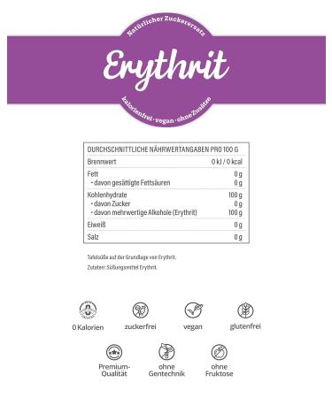 NoSugarSugar Erythritol - Natural Calorie-Free Sugar Substitute (1000g) | 70% Sweetness for Healthy Living - Buy Online on SooperMarket.com
