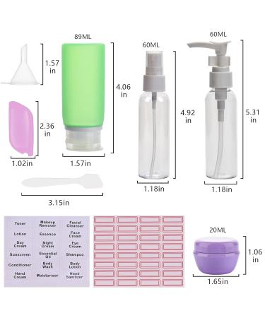 21 Pack Leak Proof Silicone Travel Bottles Set with Toiletry Bag - TSA Approved, BPA Free Toiletries Containers for Shampoo and Conditioner - Travel Size Accessories - Buy Online on SooperMarket.com