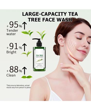 300ml Tea Tree Face Wash Large-capacity Facewash With Tea Tree Oil Tea Tree Acne Face Wash Exfoliating Face Wash Foaming Cleanser For Acne Prone & Oily Skin Face Wash - Soothe Facial Skin Care - Buy Online on SooperMarket.com